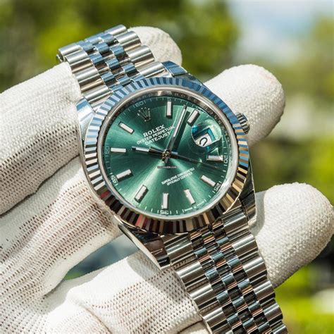 rolex with green numbers|rolex datejust 41 mint green.